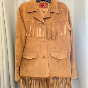 Suede jacket with Fringe